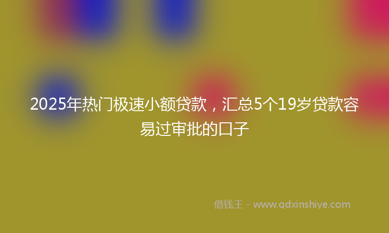 2025年热门极速小额贷款，汇总5个19岁贷款容易过审批的口子
