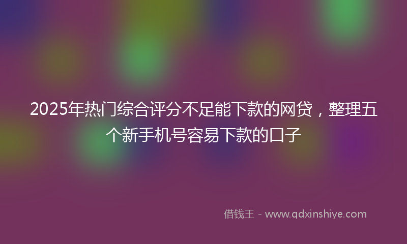 2025年热门综合评分不足能下款的网贷，整理五个新手机号容易下款的口子