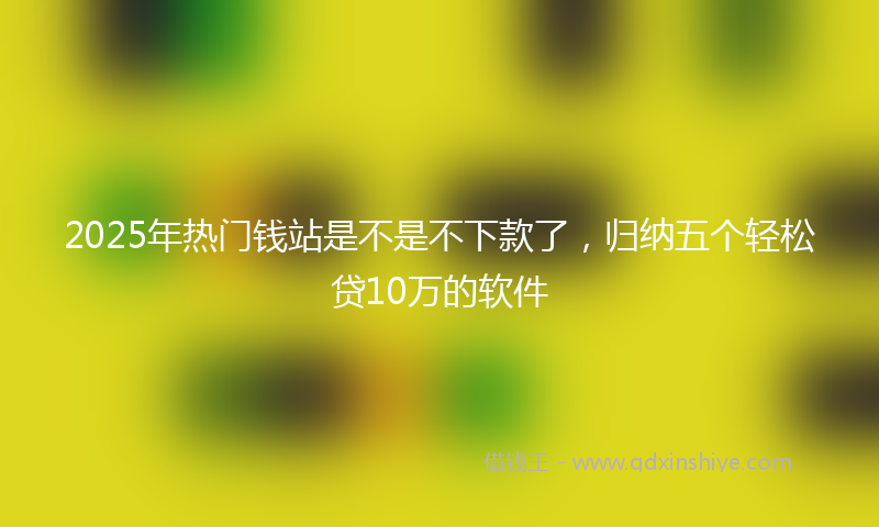 2025年热门钱站是不是不下款了，归纳五个轻松贷10万的软件