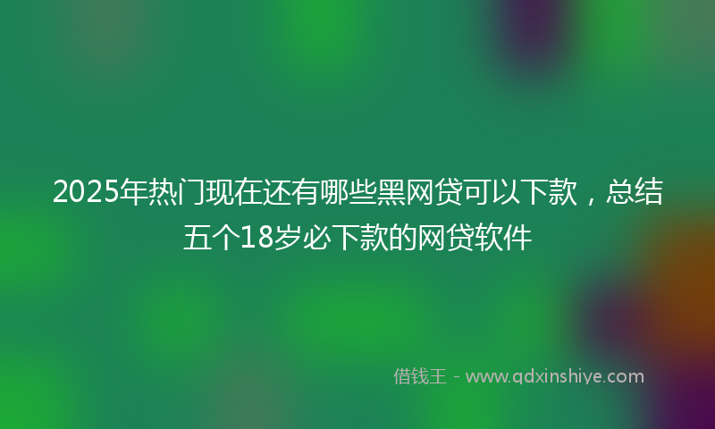 2025年热门现在还有哪些黑网贷可以下款，总结五个18岁必下款的网贷软件