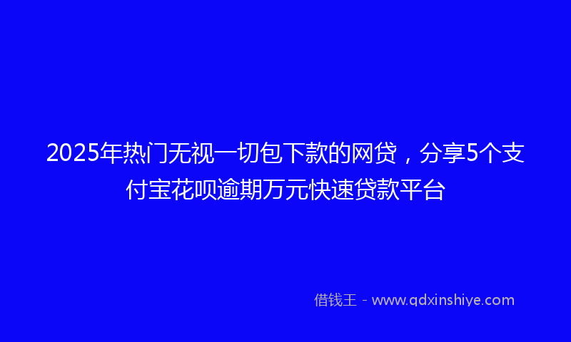 2025年热门无视一切包下款的网贷，分享5个支付宝花呗逾期万元快速贷款平台