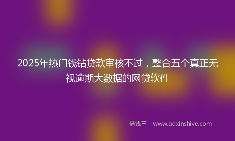 2025年热门钱钻贷款审核不过，整合五个真正无视逾期大数据的网贷软件