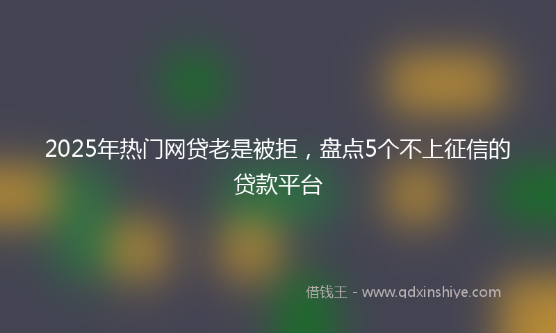 2025年热门网贷老是被拒，盘点5个不上征信的贷款平台