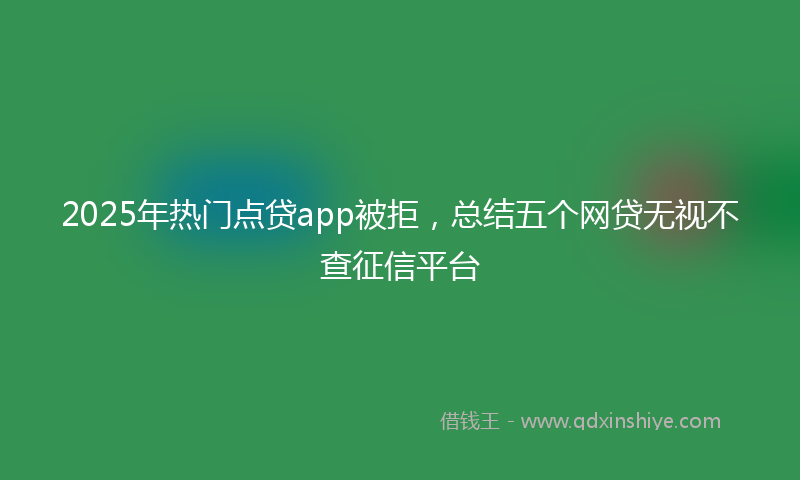 2025年热门点贷app被拒，总结五个网贷无视不查征信平台