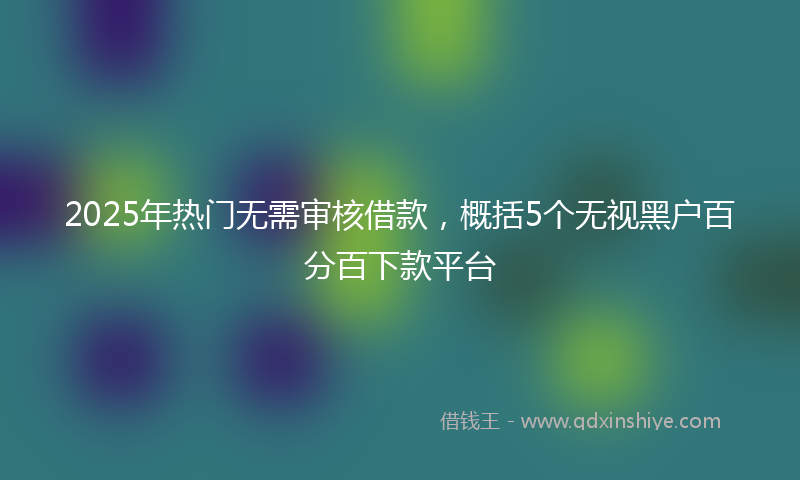 2025年热门无需审核借款，概括5个无视黑户百分百下款平台