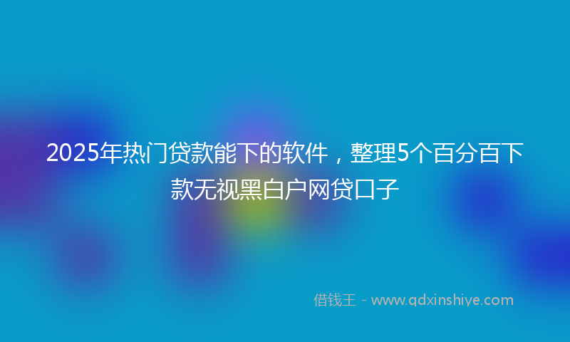 2025年热门贷款能下的软件，整理5个百分百下款无视黑白户网贷口子