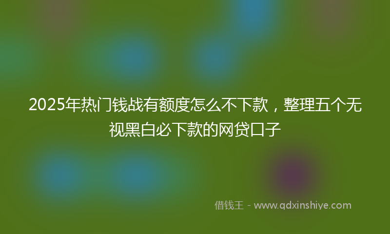 2025年热门钱战有额度怎么不下款，整理五个无视黑白必下款的网贷口子