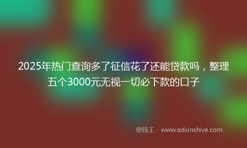 2025年热门查询多了征信花了还能贷款吗，整理五个3000元无视一切必下款的口子