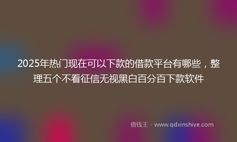2025年热门现在可以下款的借款平台有哪些，整理五个不看征信无视黑白百分百下款软件