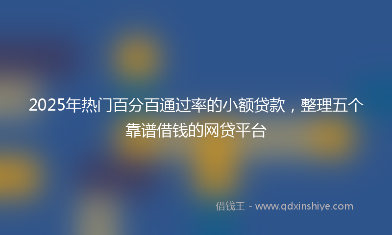 2025年热门百分百通过率的小额贷款，整理五个靠谱借钱的网贷平台