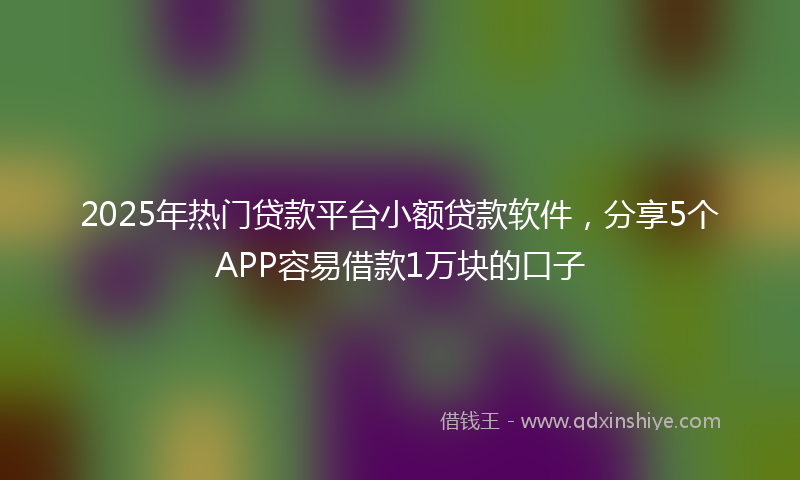 2025年热门贷款平台小额贷款软件，分享5个APP容易借款1万块的口子