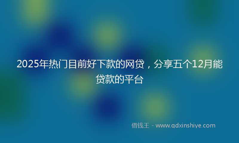 2025年热门目前好下款的网贷，分享五个12月能贷款的平台