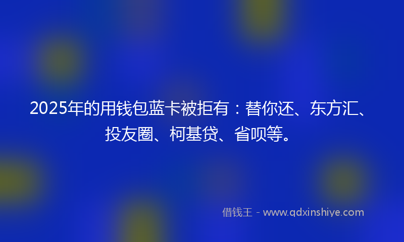 2025年的用钱包蓝卡被拒有：替你还、东方汇、投友圈、柯基贷、省呗等。