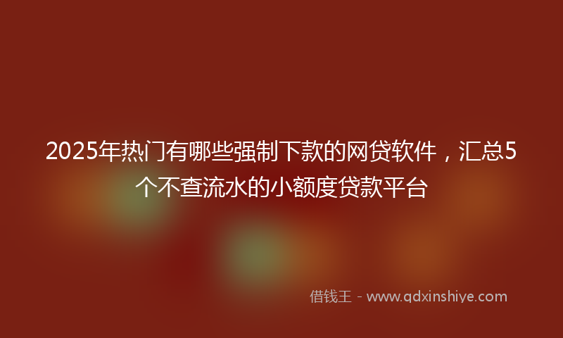 2025年热门有哪些强制下款的网贷软件，汇总5个不查流水的小额度贷款平台