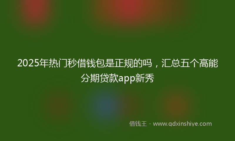 2025年热门秒借钱包是正规的吗，汇总五个高能分期贷款app新秀