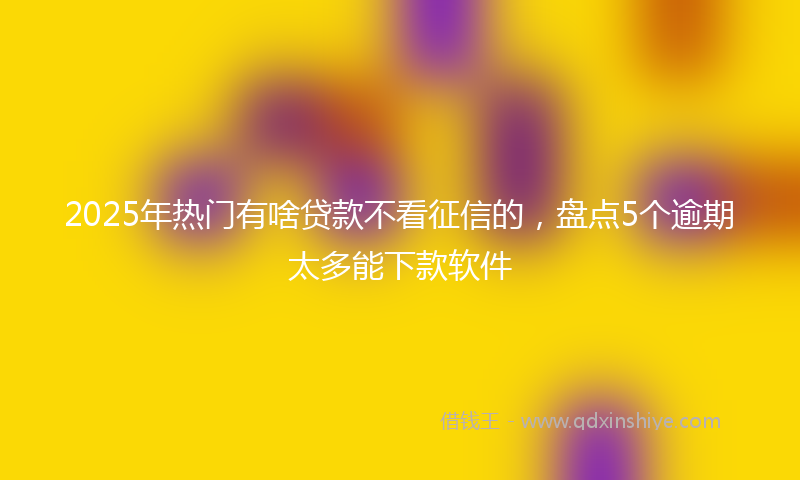 2025年热门有啥贷款不看征信的，盘点5个逾期太多能下款软件