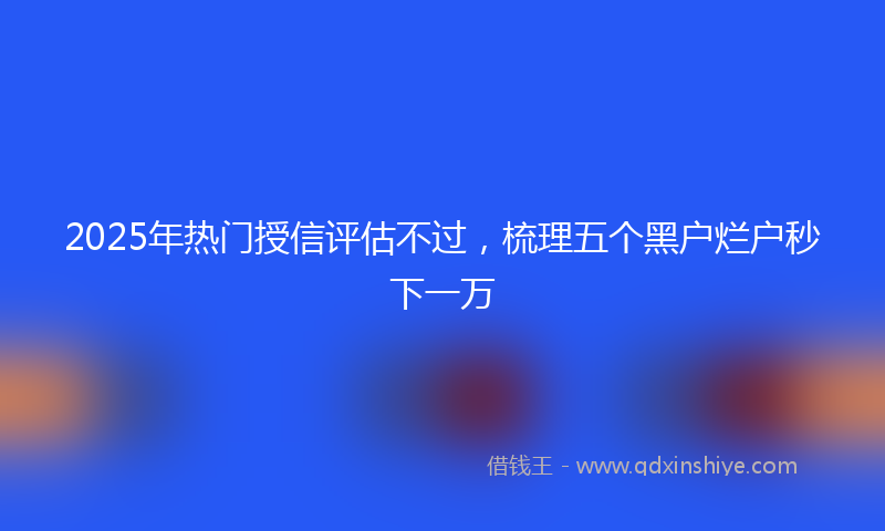 2025年热门授信评估不过，梳理五个黑户烂户秒下一万