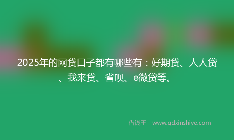 2025年的网贷口子都有哪些有：好期贷、人人贷、我来贷、省呗、e微贷等。