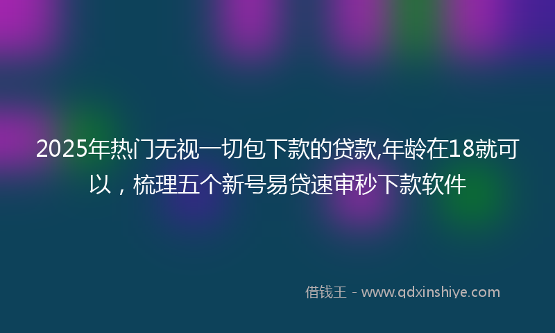 2025年热门无视一切包下款的贷款,年龄在18就可以，梳理五个新号易贷速审秒下款软件