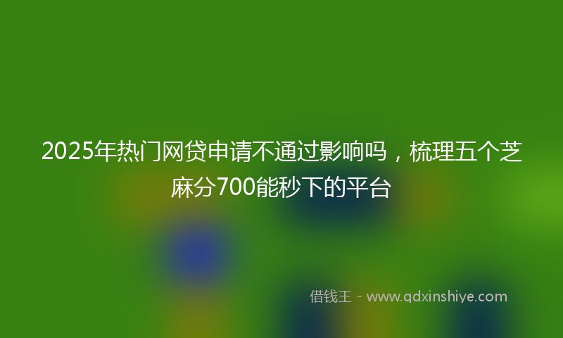2025年热门网贷申请不通过影响吗，梳理五个芝麻分700能秒下的平台