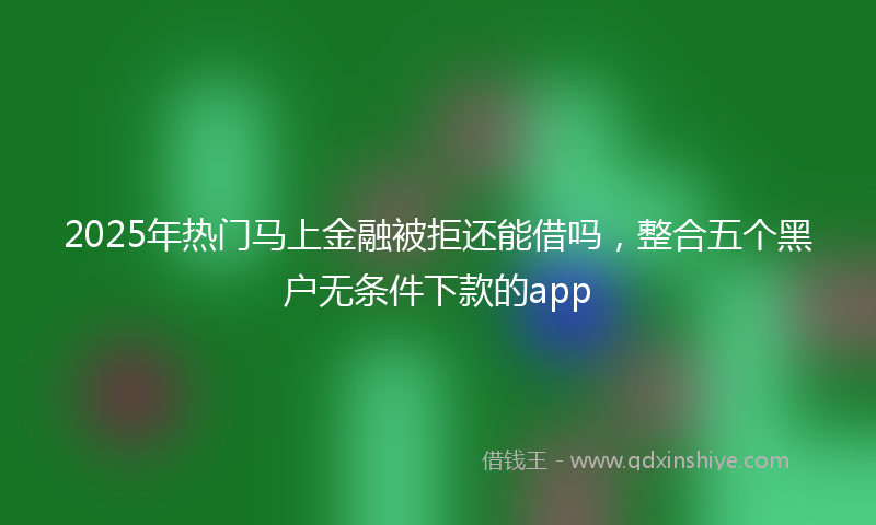 2025年热门马上金融被拒还能借吗，整合五个黑户无条件下款的app