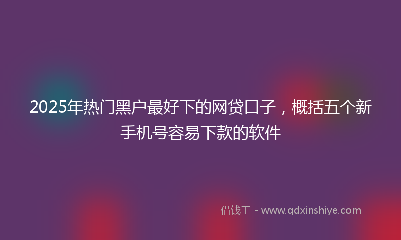 2025年热门黑户最好下的网贷口子，概括五个新手机号容易下款的软件