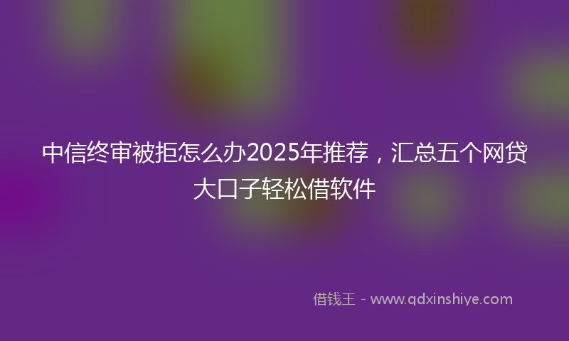 中信终审被拒怎么办2025年推荐，汇总五个网贷大口子轻松借软件