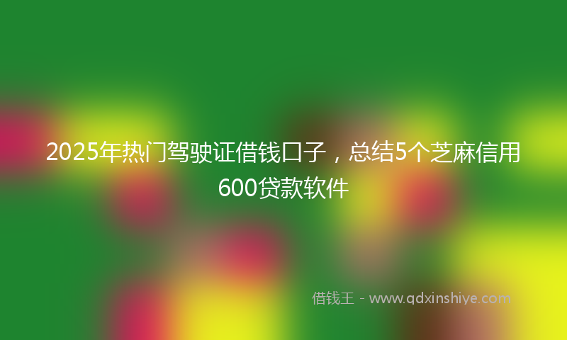 2025年热门驾驶证借钱口子，总结5个芝麻信用600贷款软件