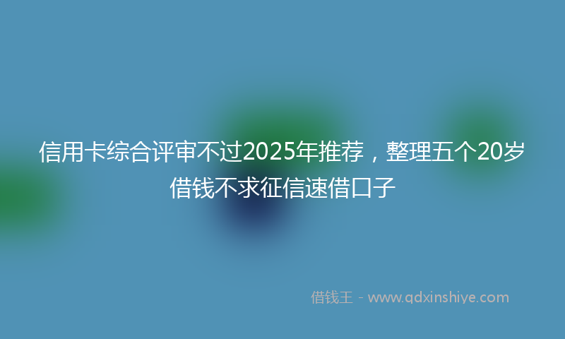 信用卡综合评审不过2025年推荐，整理五个20岁借钱不求征信速借口子