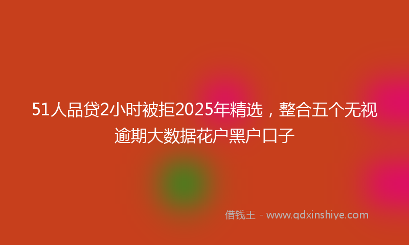 51人品贷2小时被拒2025年精选，整合五个无视逾期大数据花户黑户口子