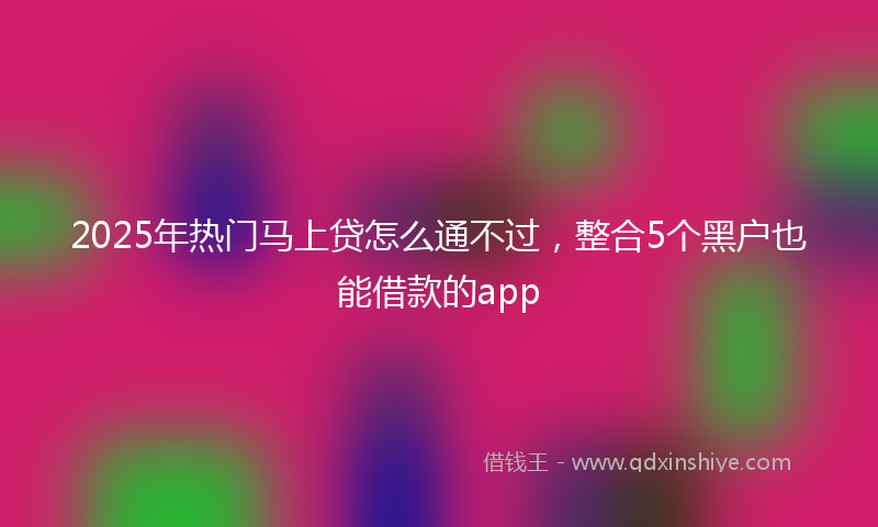 2025年热门马上贷怎么通不过，整合5个黑户也能借款的app