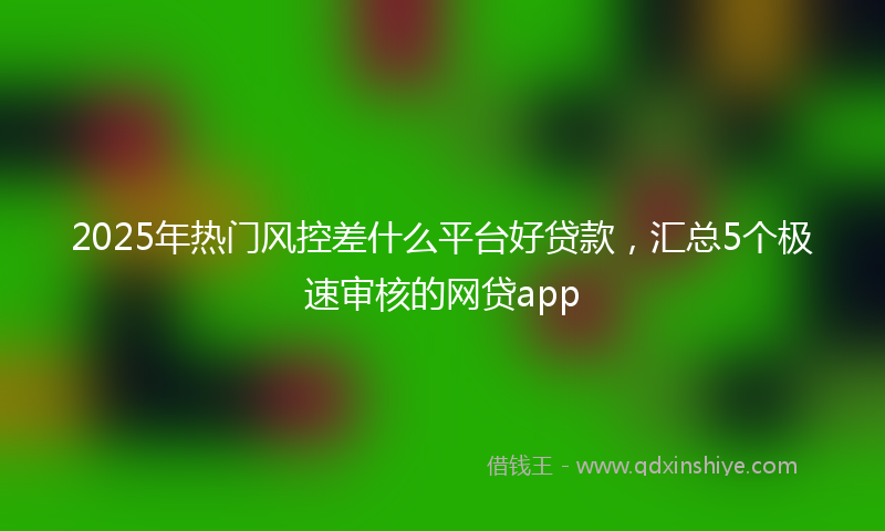 2025年热门风控差什么平台好贷款，汇总5个极速审核的网贷app
