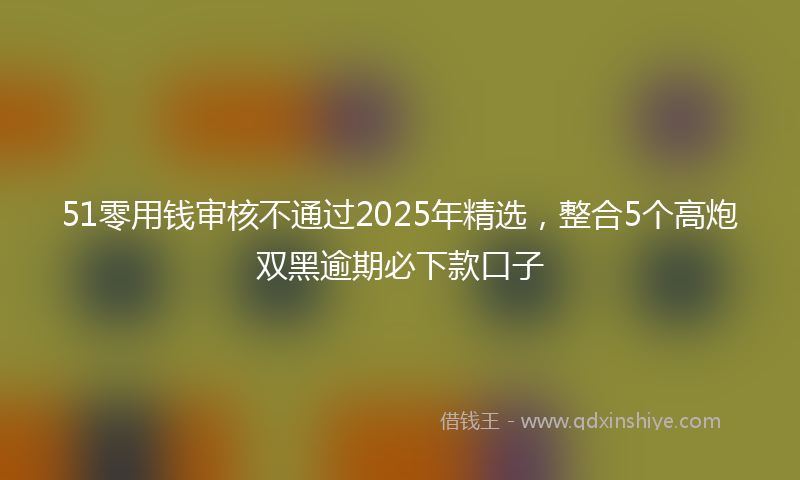 51零用钱审核不通过2025年精选，整合5个高炮双黑逾期必下款口子