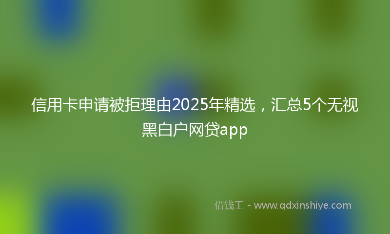 信用卡申请被拒理由2025年精选，汇总5个无视黑白户网贷app