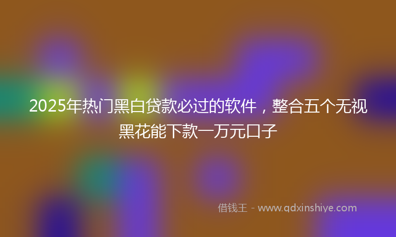 2025年热门黑白贷款必过的软件，整合五个无视黑花能下款一万元口子