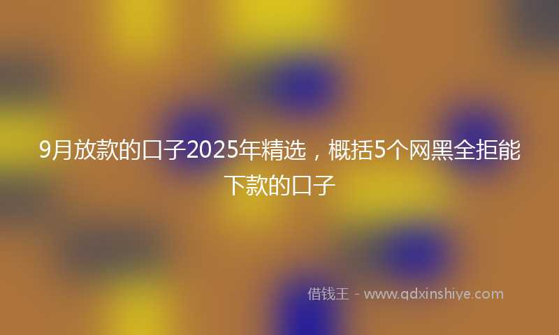 9月放款的口子2025年精选，概括5个网黑全拒能下款的口子