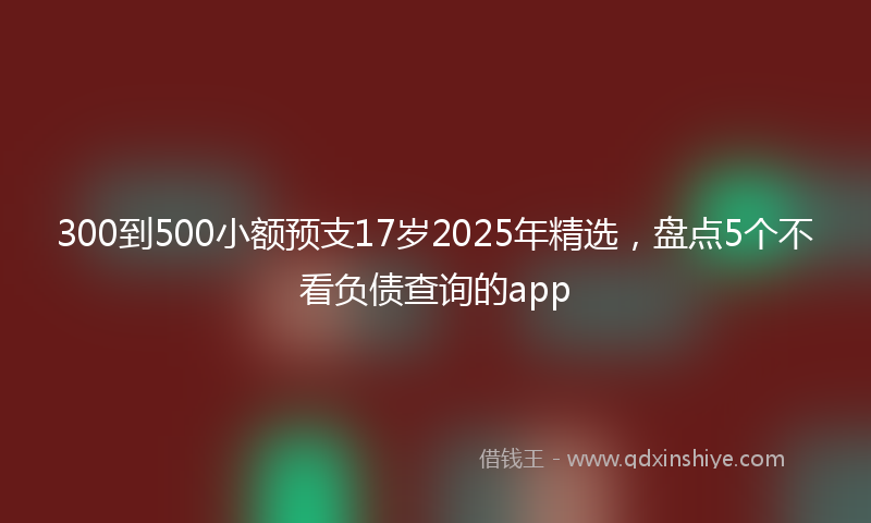 300到500小额预支17岁2025年精选，盘点5个不看负债查询的app