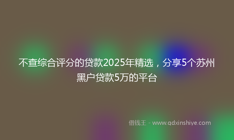 不查综合评分的贷款2025年精选，分享5个苏州黑户贷款5万的平台