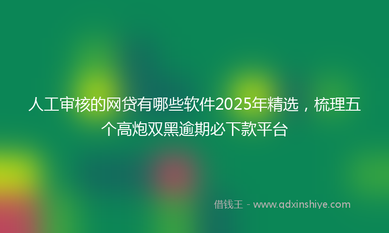 人工审核的网贷有哪些软件2025年精选，梳理五个高炮双黑逾期必下款平台