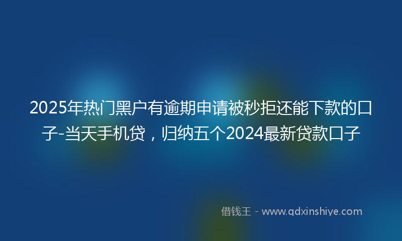2025年热门黑户有逾期申请被秒拒还能下款的口子-当天手机贷，归纳五个2024最新贷款口子