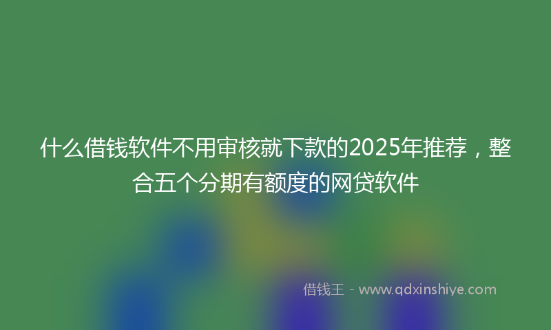 什么借钱软件不用审核就下款的2025年推荐，整合五个分期有额度的网贷软件