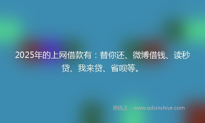 2025年的上网借款有：替你还、微博借钱、读秒贷、我来贷、省呗等。