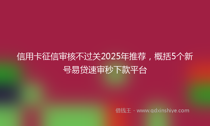 信用卡征信审核不过关2025年推荐，概括5个新号易贷速审秒下款平台