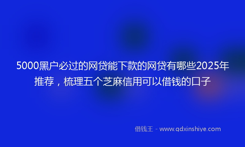 5000黑户必过的网贷能下款的网贷有哪些2025年推荐，梳理五个芝麻信用可以借钱的口子