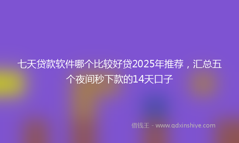 七天贷款软件哪个比较好贷2025年推荐，汇总五个夜间秒下款的14天口子