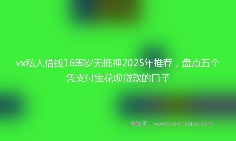 vx私人借钱16周岁无抵押2025年推荐，盘点五个凭支付宝花呗贷款的口子