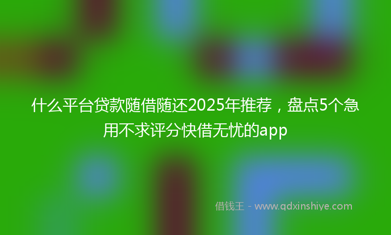 什么平台贷款随借随还2025年推荐，盘点5个急用不求评分快借无忧的app