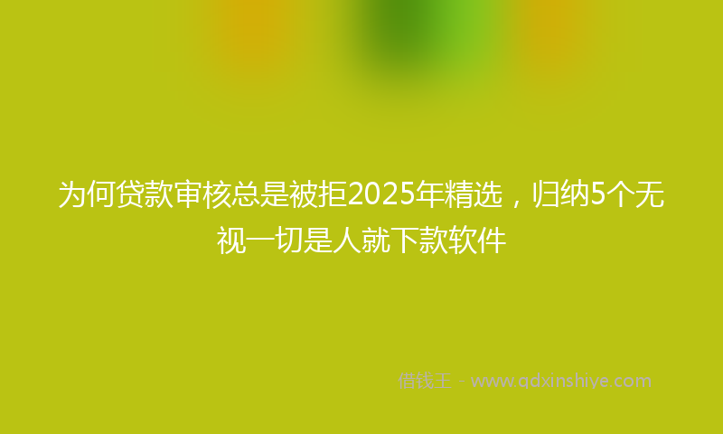 为何贷款审核总是被拒2025年精选，归纳5个无视一切是人就下款软件