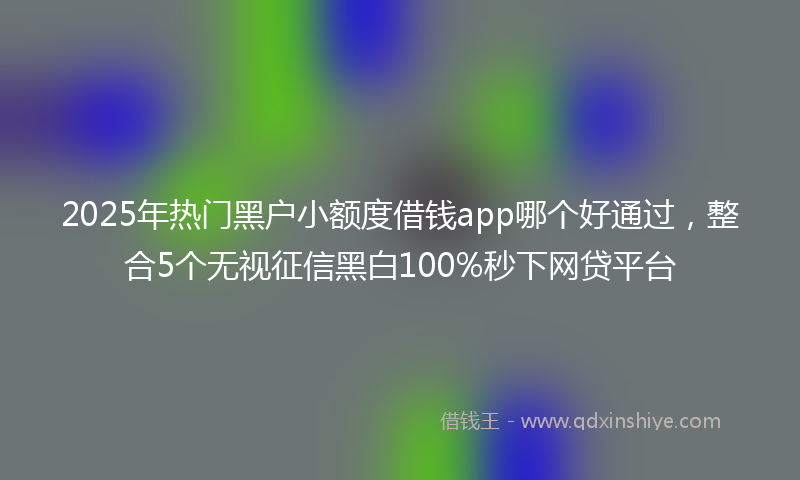 2025年热门黑户小额度借钱app哪个好通过，整合5个无视征信黑白100%秒下网贷平台