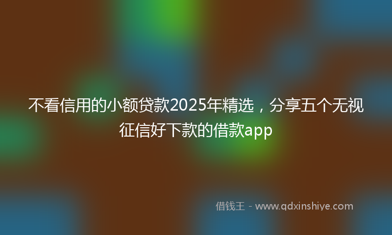 不看信用的小额贷款2025年精选，分享五个无视征信好下款的借款app